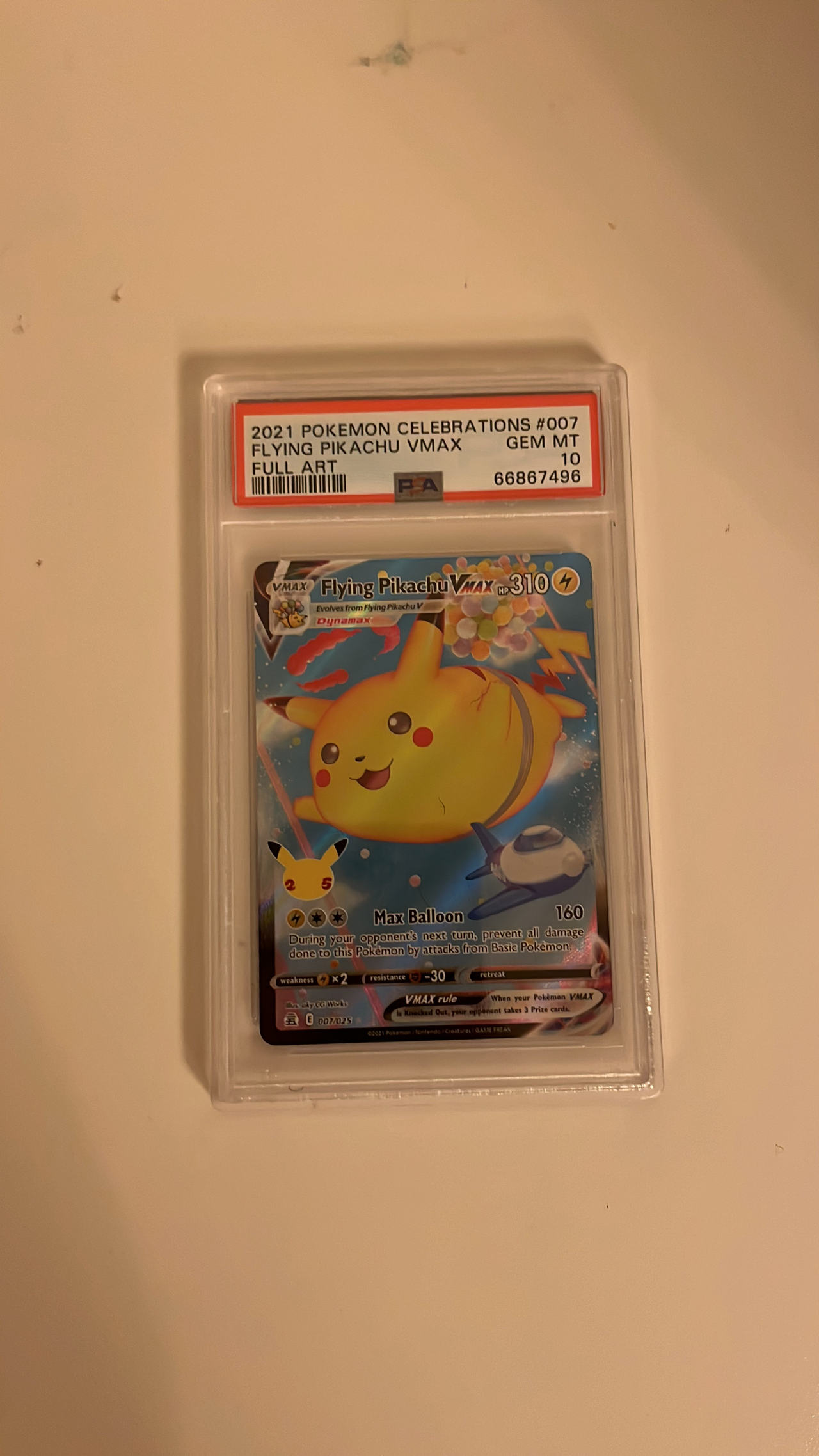 Flying Pikachu VMAX Full Art psa 10