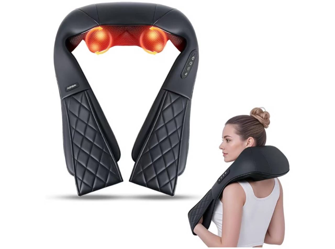 Back and Neck Massager,Shiatsu Back Massager with Heat,Cordless Portable Kneadin