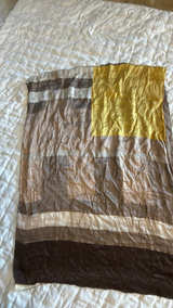 Brown and Yellow Silk Scarf - Image 3