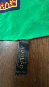 Adolfo Vintage Silk Crest Scarf - Image 4