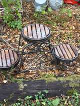 3-Tier Wrought Iron and Wood Plant Stand - Image 4
