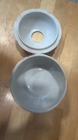 Vintage JSV Getmany Porcelain Hair Receiver with Rose Pattern - Image 3