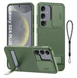 Samsung Galaxy S24 Plus Case with Camera Cover& Kickstand [3 Stand Modes] Green - Image 1