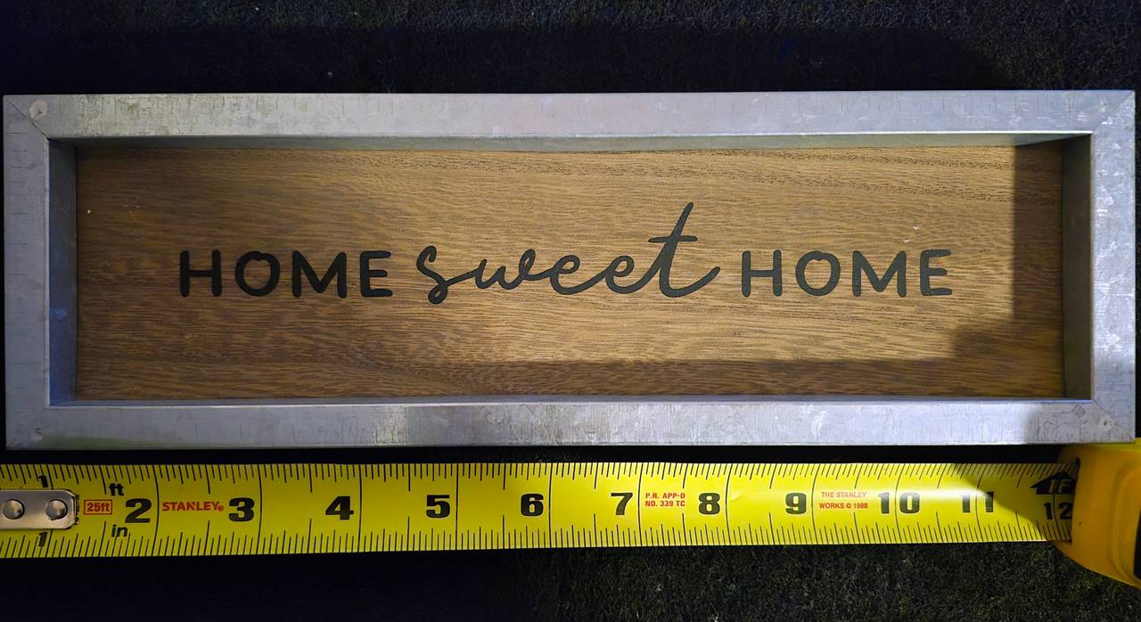 Home Sweet Home Galvanized Metal and Wood Wall Decor