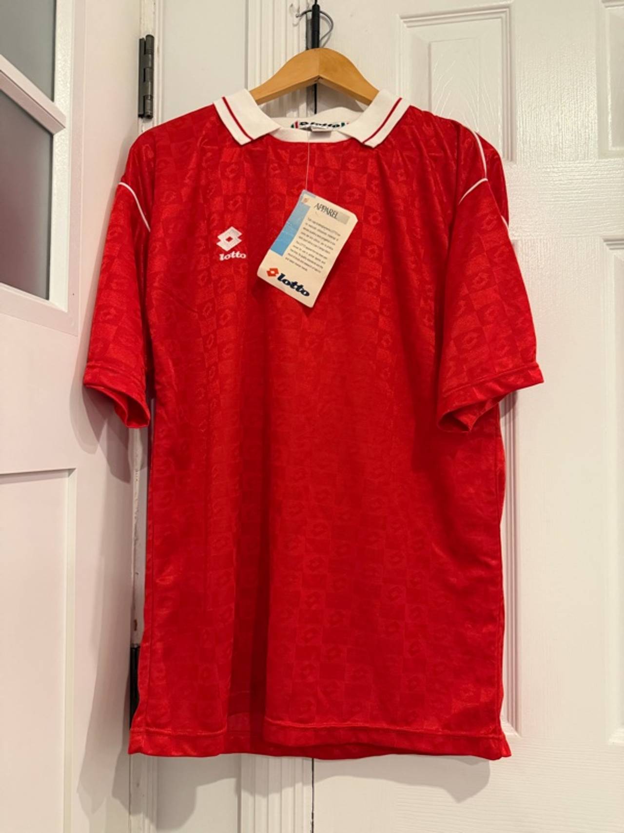 Lotto Italia Vintage Soccer Jersey Red XL