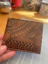 Leather Wallet with Polynesian Tribal Design - Image 2