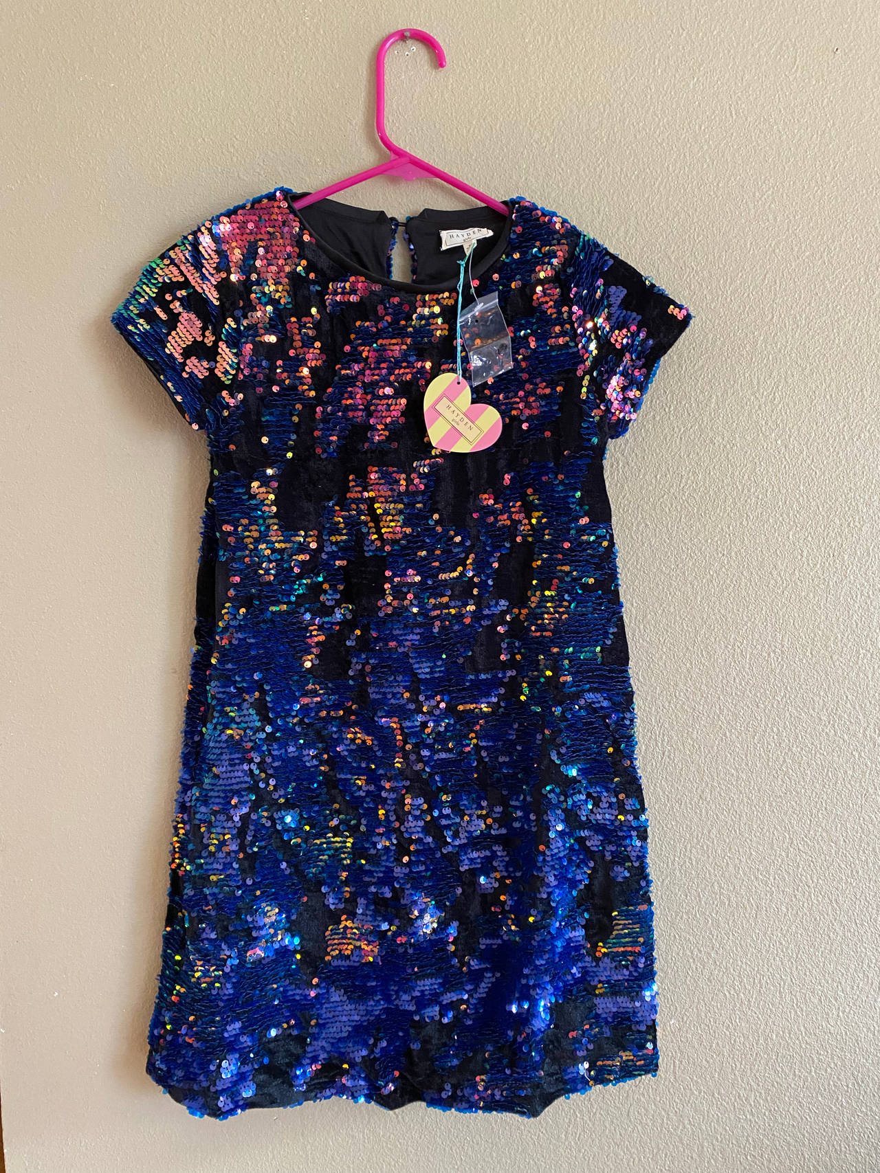 Hayden Girls Blue Iridescent Sequin Dress