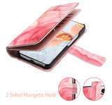 Samsung Galaxy S22 Case, Galaxy S22 Case Wallet,Rose Gold Marble 9 Card Holder - Image 7