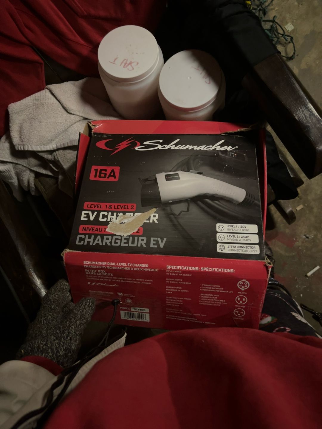 Schumacher SC1455 Portable EV Charger 28-ft White