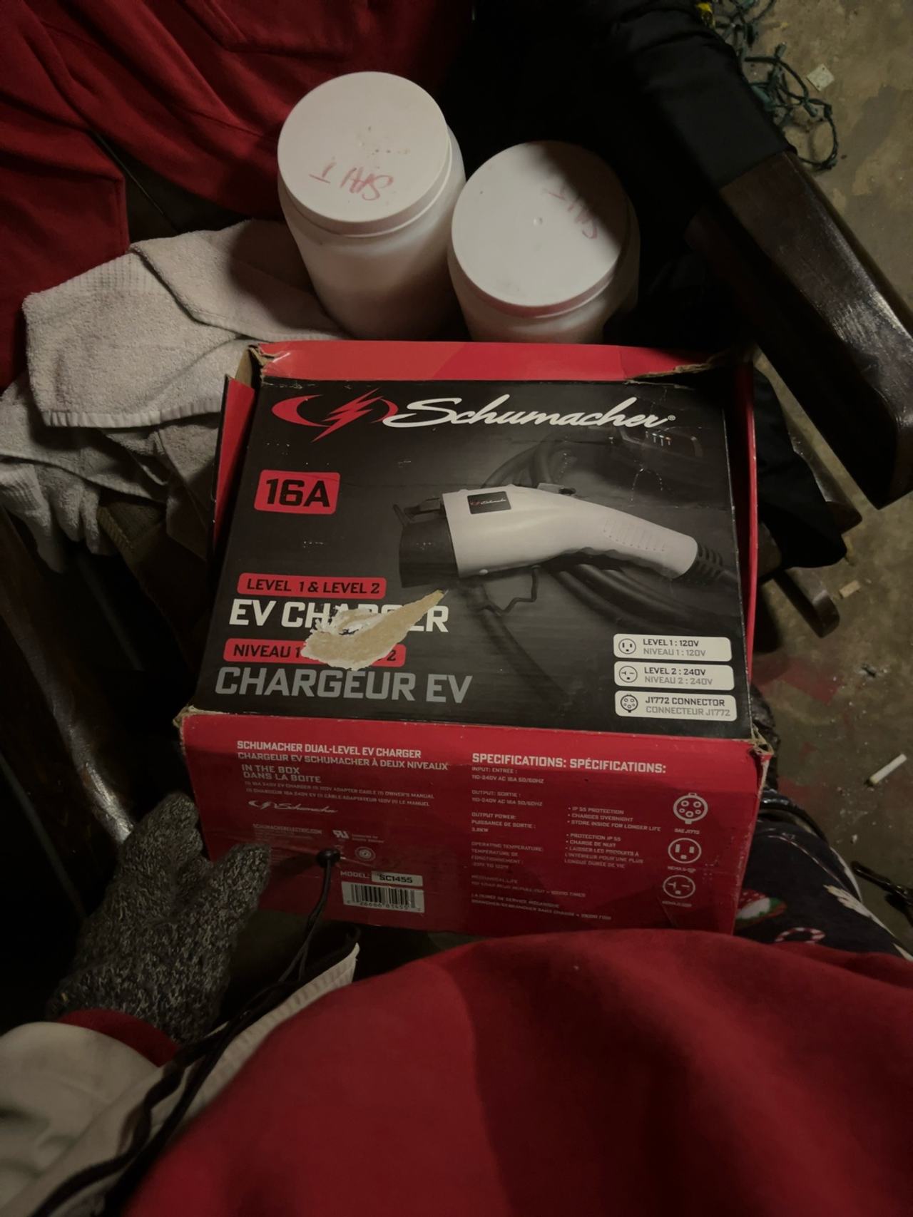 Schumacher SC1455 Portable EV Charger 28-ft White