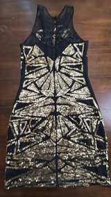 Bebe Gold Sequin Art Deco Party Dress Small - Image 4