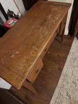 Vintage Wooden Writing Desk with 3 Drawers - Image 2