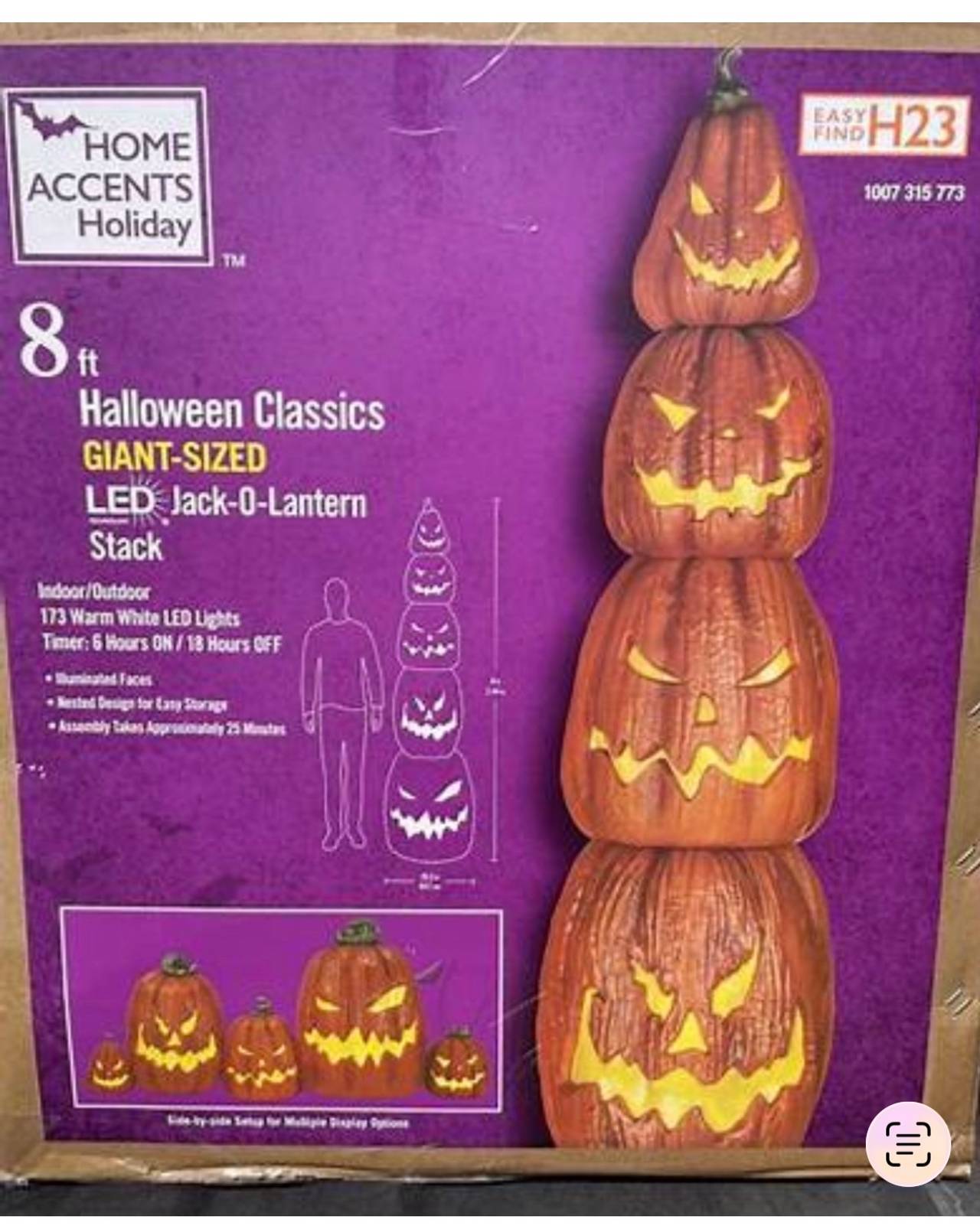Home Accents Holiday 8 ft. Giant-Sized LED Jack-O-Lantern Stack