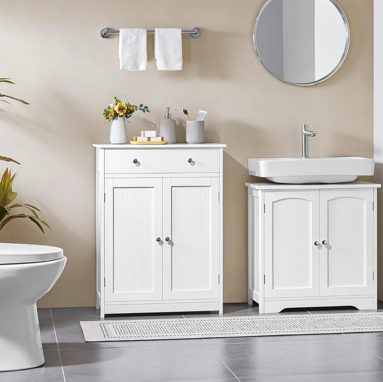 Yaheetech Bathroom Floor Cabinet Storage Organizer