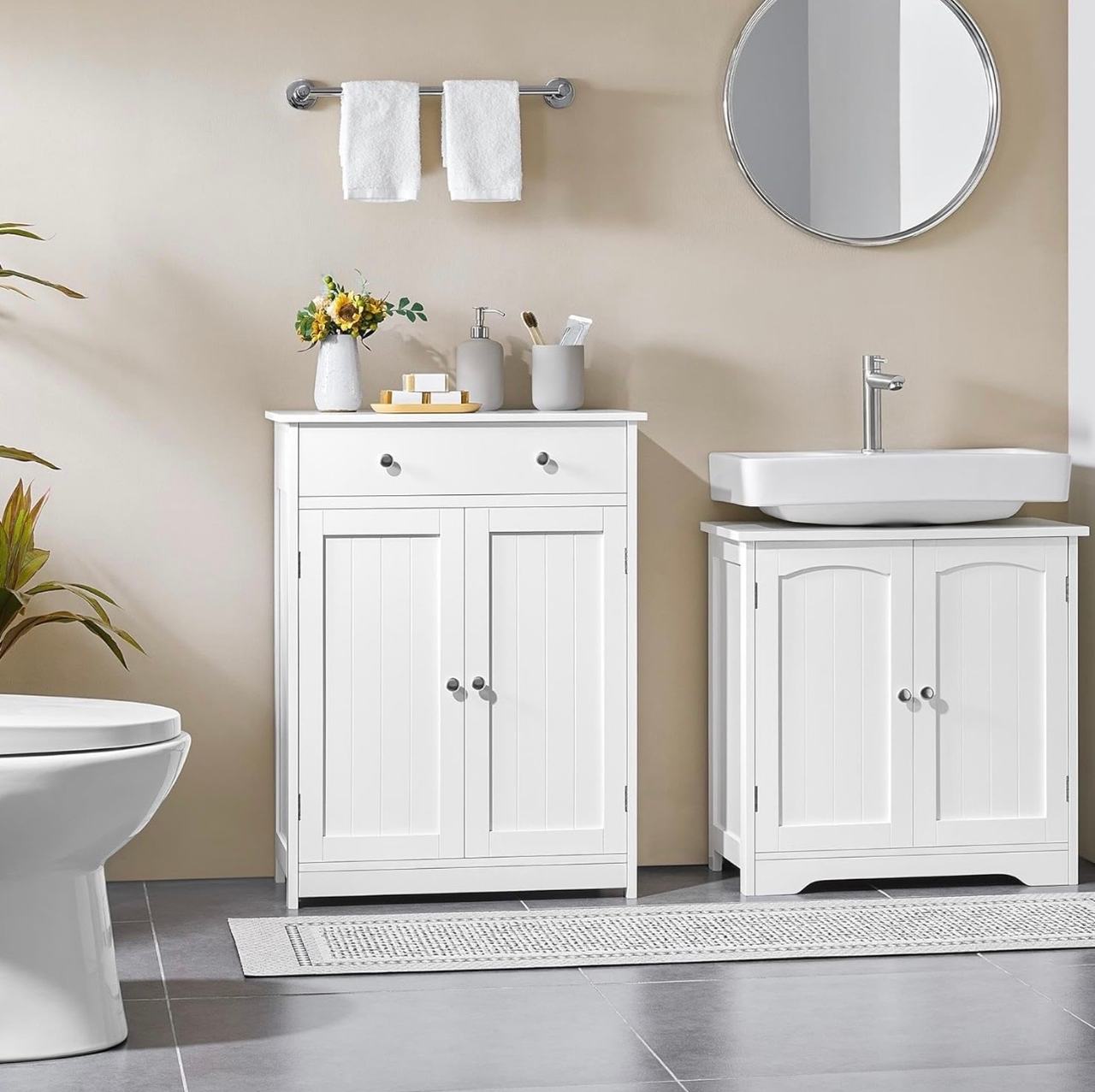 Yaheetech Bathroom Floor Cabinet Storage Organizer