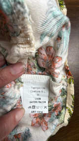 Maggie Sweet Floral Puff Sleeve Crop Top M - Image 5