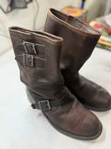 Harley-Davidson Men’s Brown Leather Engineer Motorcycle Boots Double Buckle 10’ - Image 1
