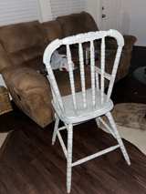 Vintage White Wooden High Chair - Image 3