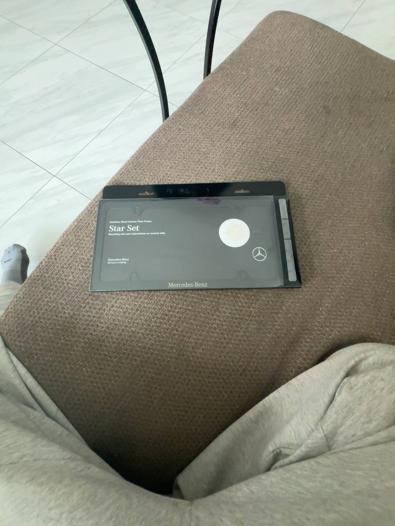 Mercedes-Benz License Plate Frame & Valve Stem Kit Black Matte