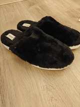 TOMS Alpargata Mallow Mule Black Faux Fur Slippers - Image 1