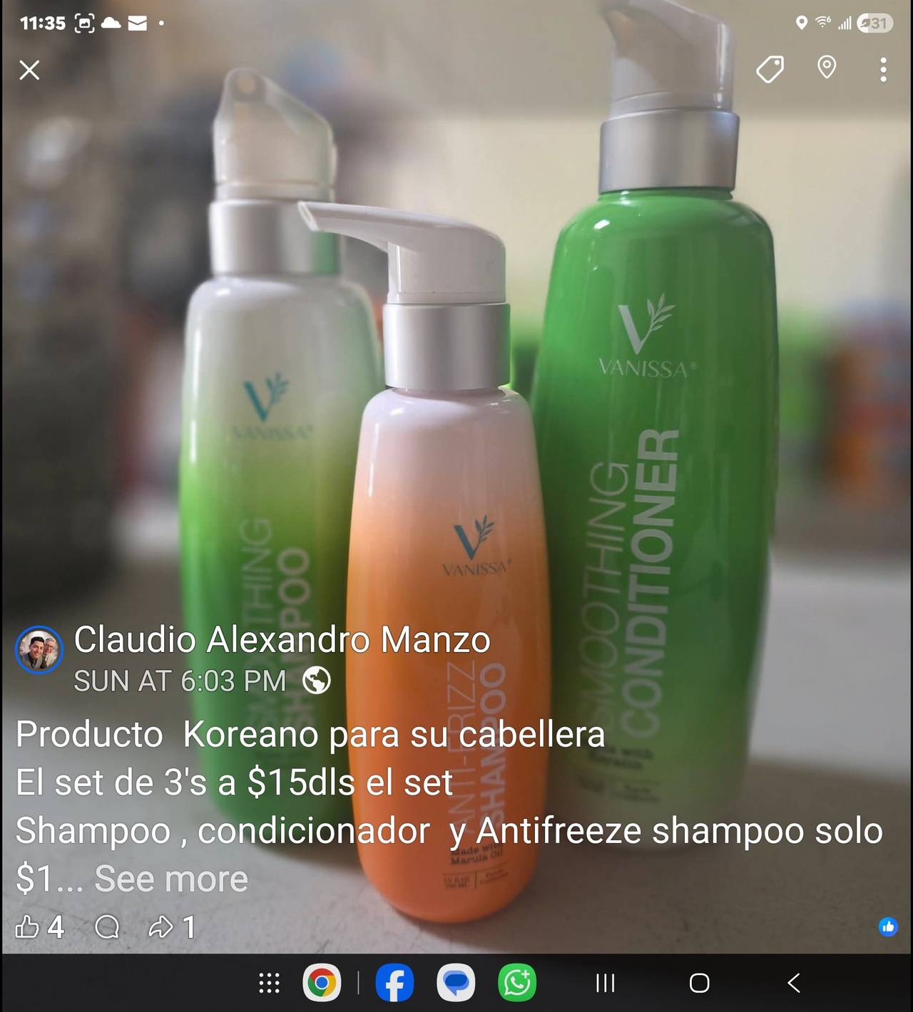 Vanissa Smoothing Shampoo and Conditioner Set