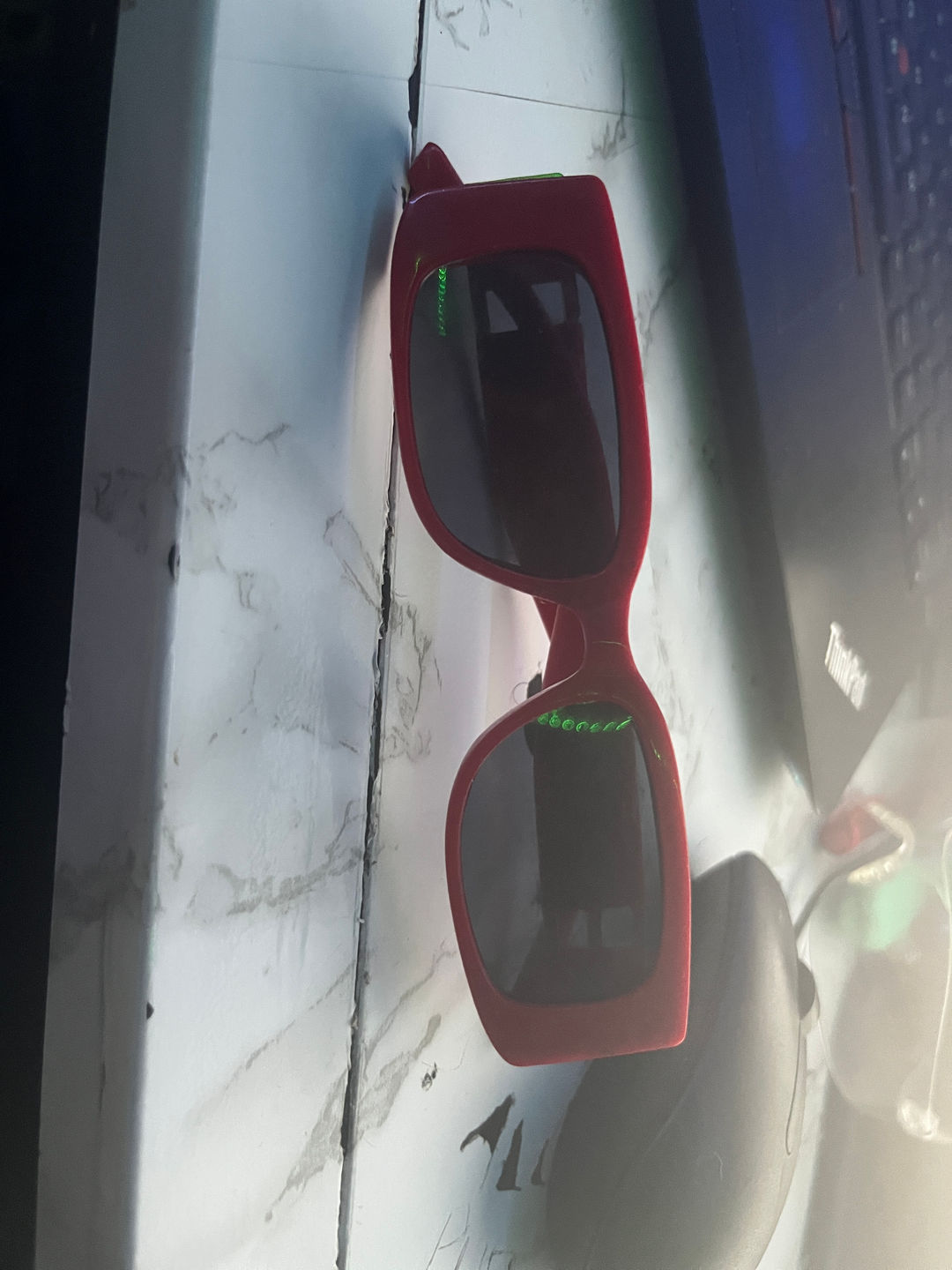 Rectangular Red Sunglasses