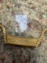 Vintage Gold-Tone Textured Bar Panel Necklace - Image 2