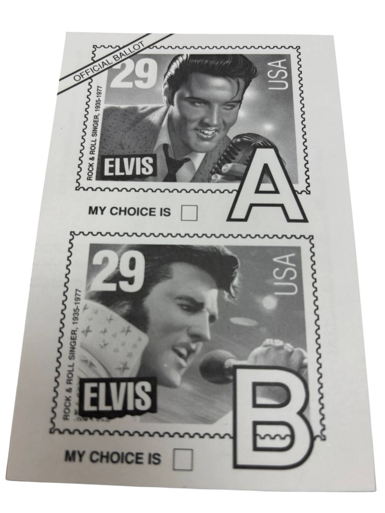 1992 USPS Elvis Presley Stamp Official Ballot Cards Bundle