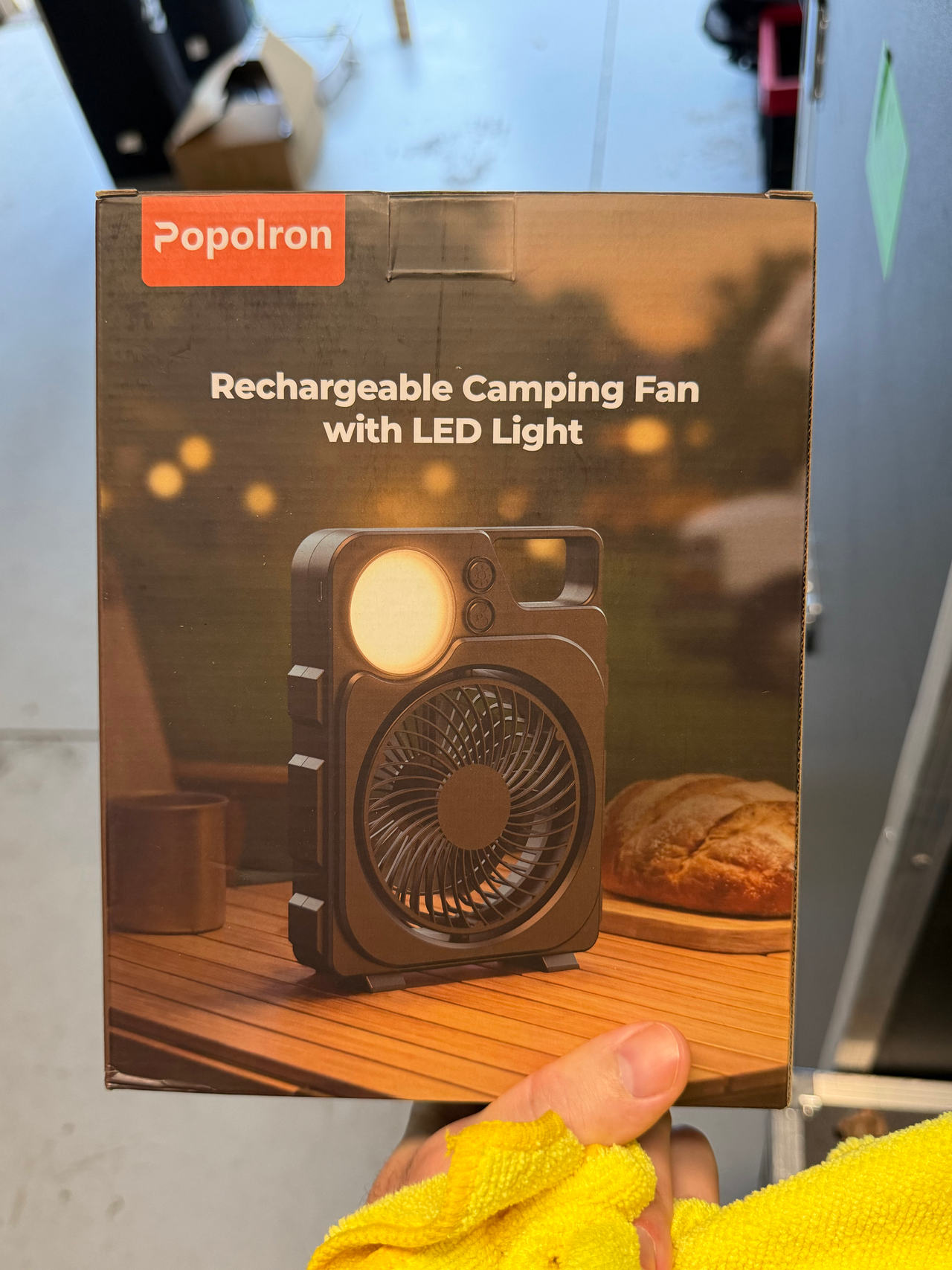 Popolron Rechargeable Camping Fan with LED Light