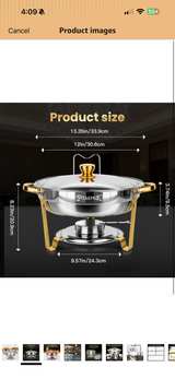 PTASYGK 5 Quart Round Chafing Dish Buffet Set - Image 2
