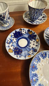 Lomonosov Imperial Russian Porcelain Blue & White Teacup and Saucer - Image 3