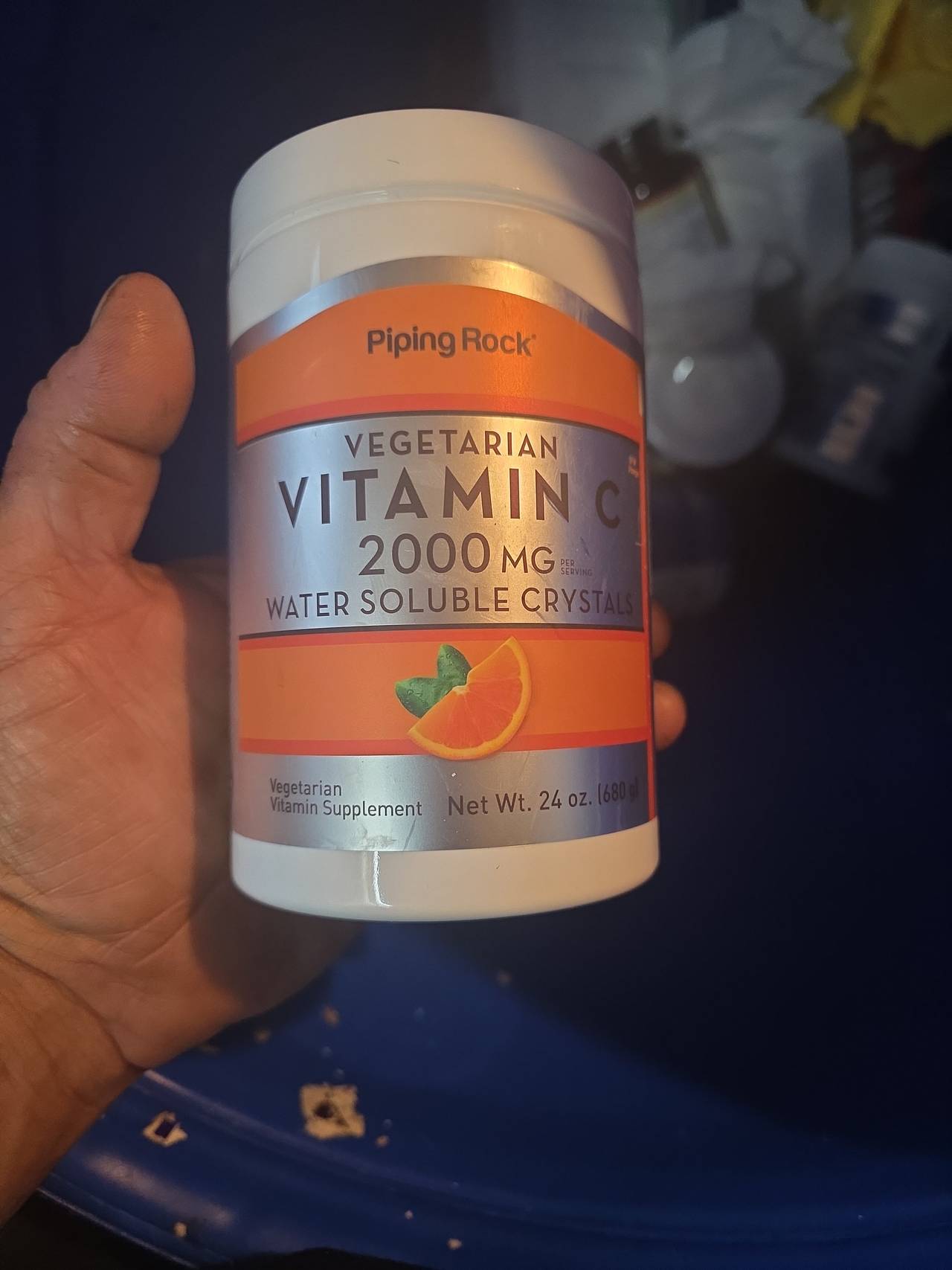 Piping Rock Vegetarian Vitamin C 2000 mg Water Soluble Crystals 24 oz