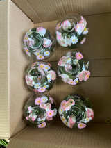 Hand Painted Glass 6 Candle Holders perfect for weddings birthdays table’s decor - Image 1