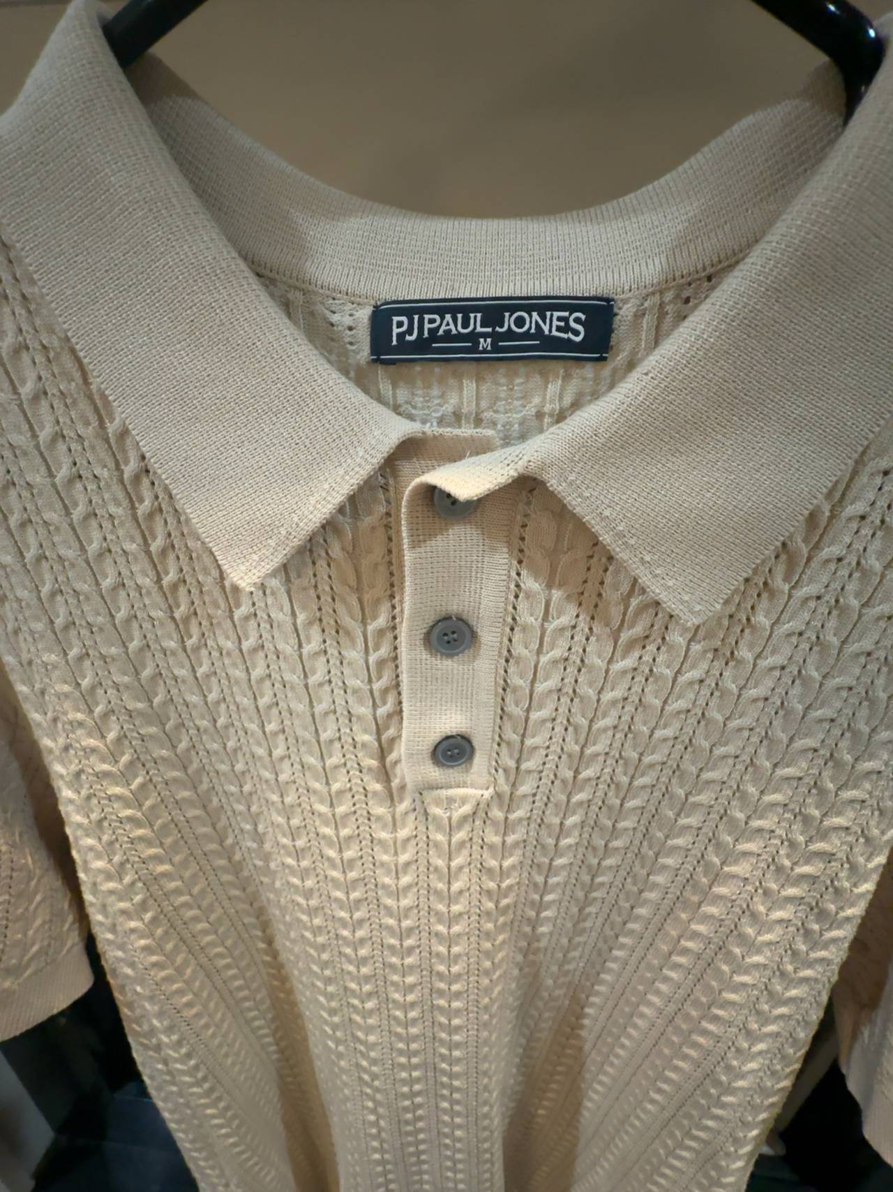 Paul Jones Men's Beige Knit Polo Shirt