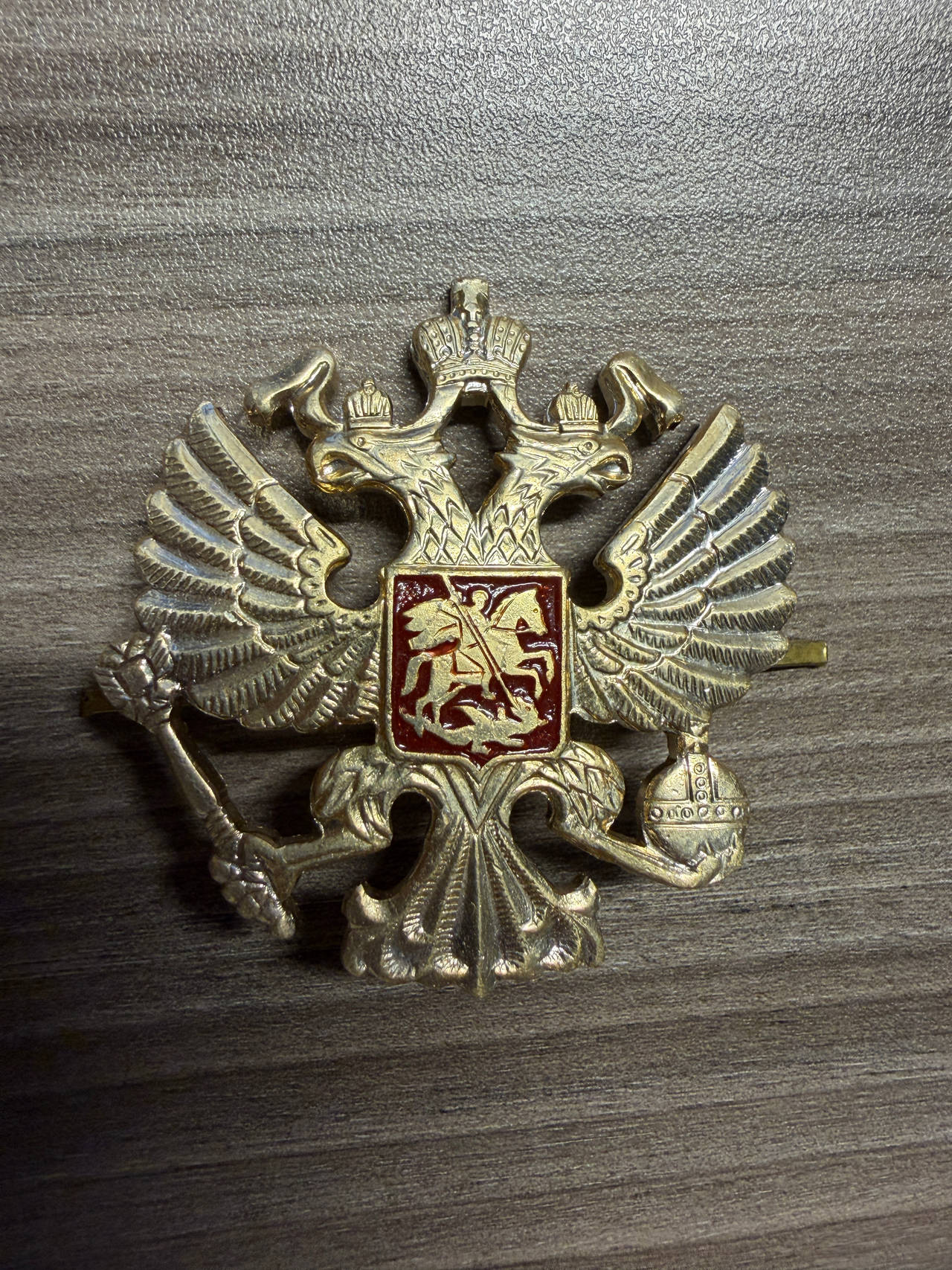 Russian Military Double-Headed Eagle Cap Badge