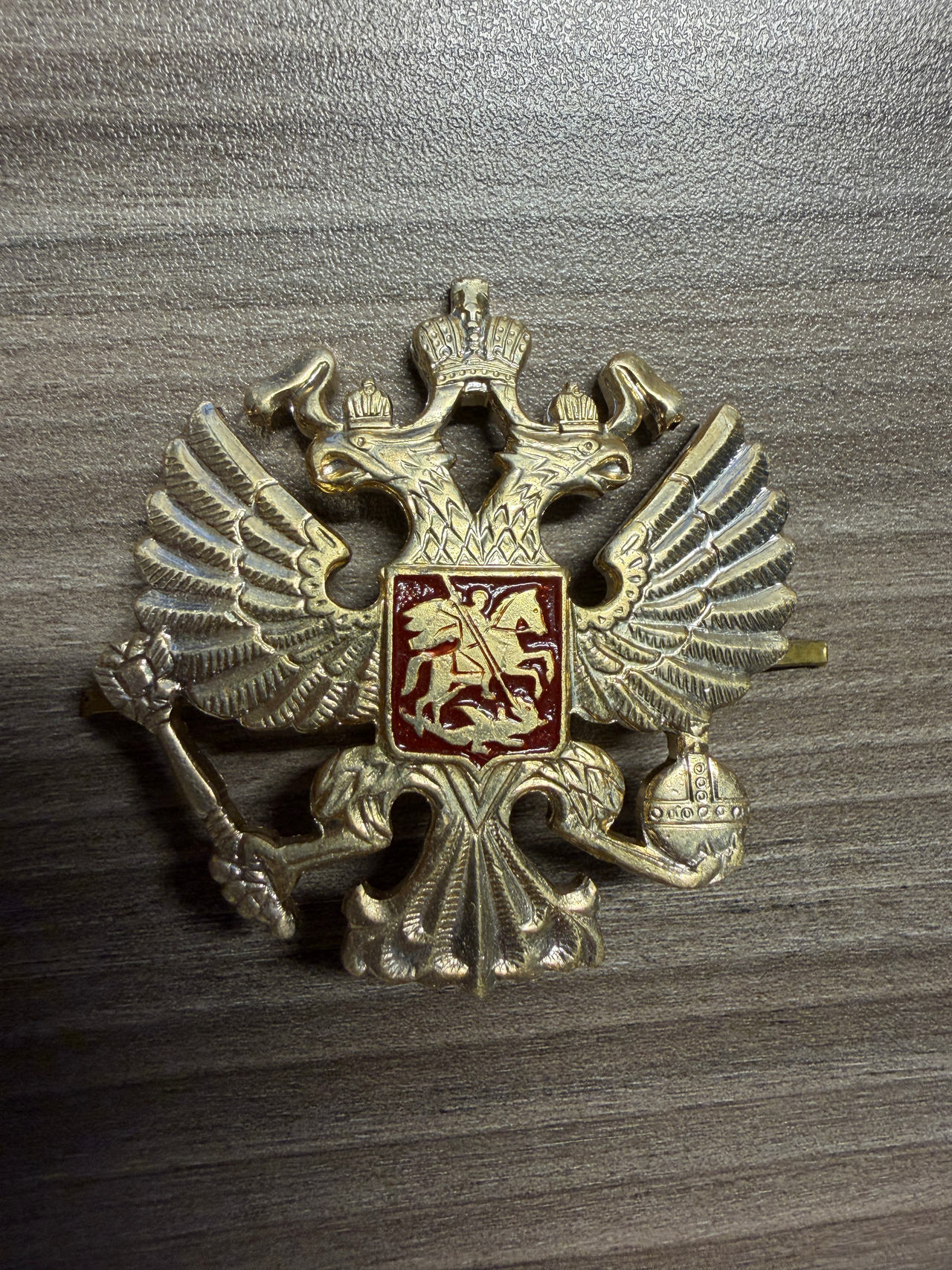 Russian Military Double-Headed Eagle Cap Badge