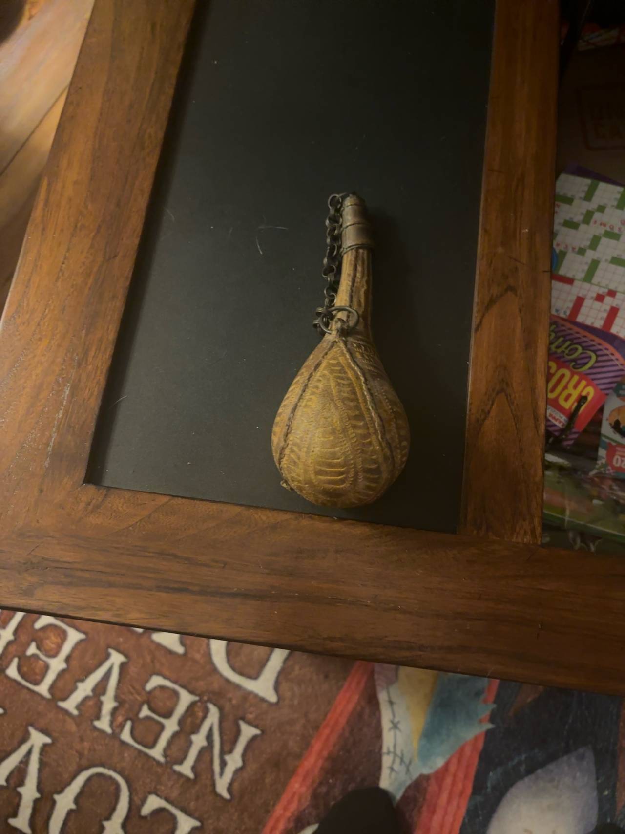 Antique Leather Camel Leather Powder Flask