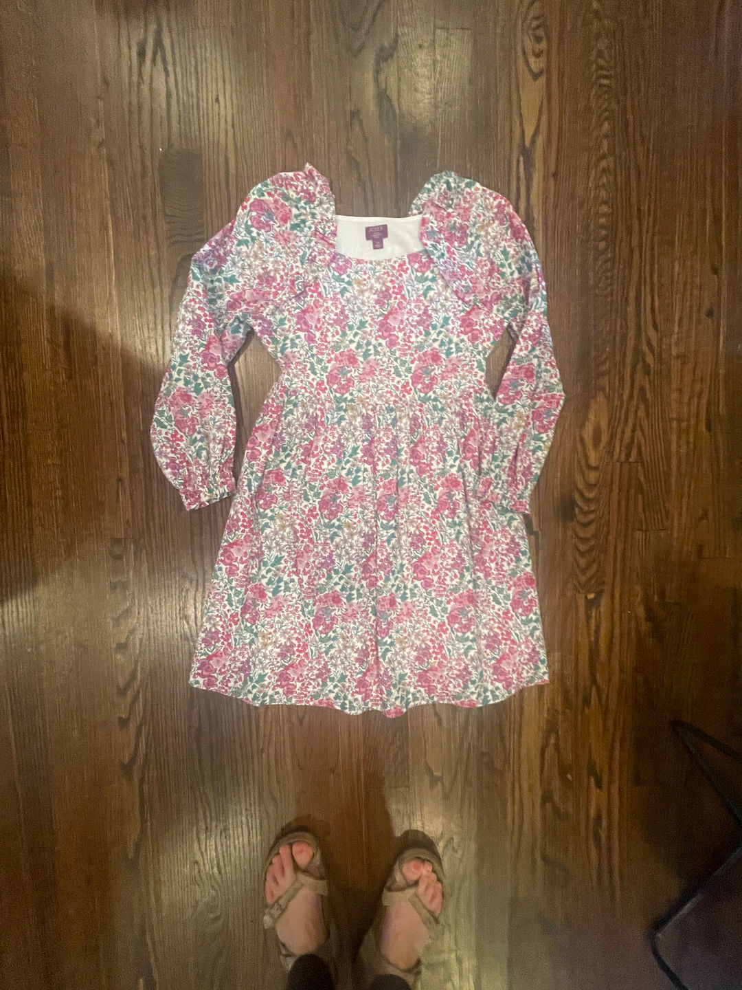 Girls' Floral Long Sleeve Dress