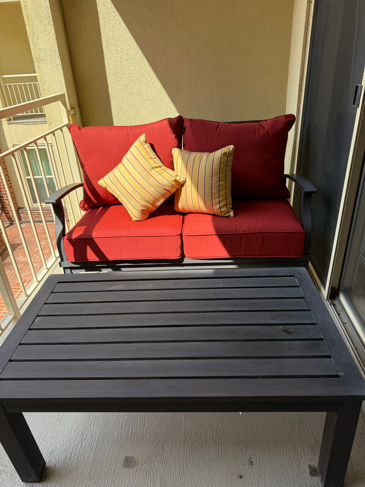 Outdoor Patio Loveseat and Coffee Table Set