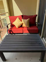 Outdoor Patio Loveseat and Coffee Table Set - Image 1