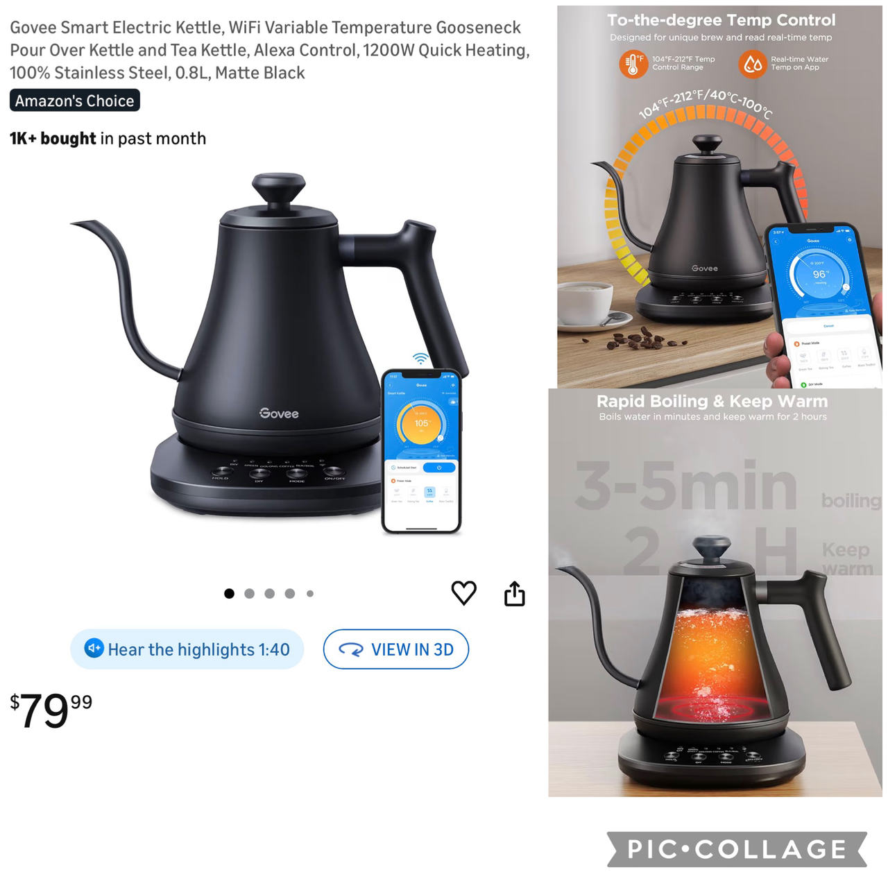 Govee Smart Electric Gooseneck Kettle