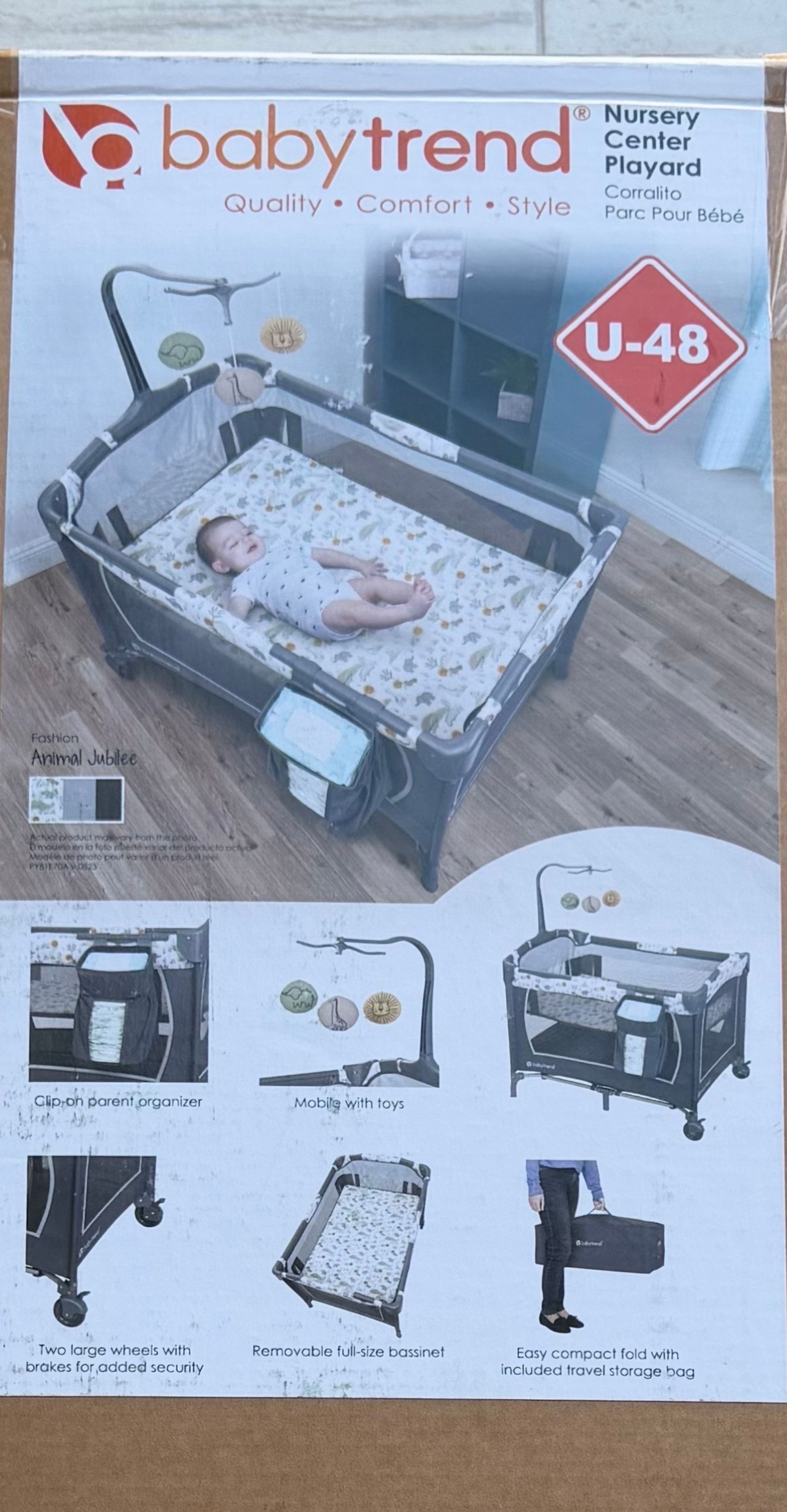 Baby Trend Nursery Center Playard - Animal Jubilee NEW