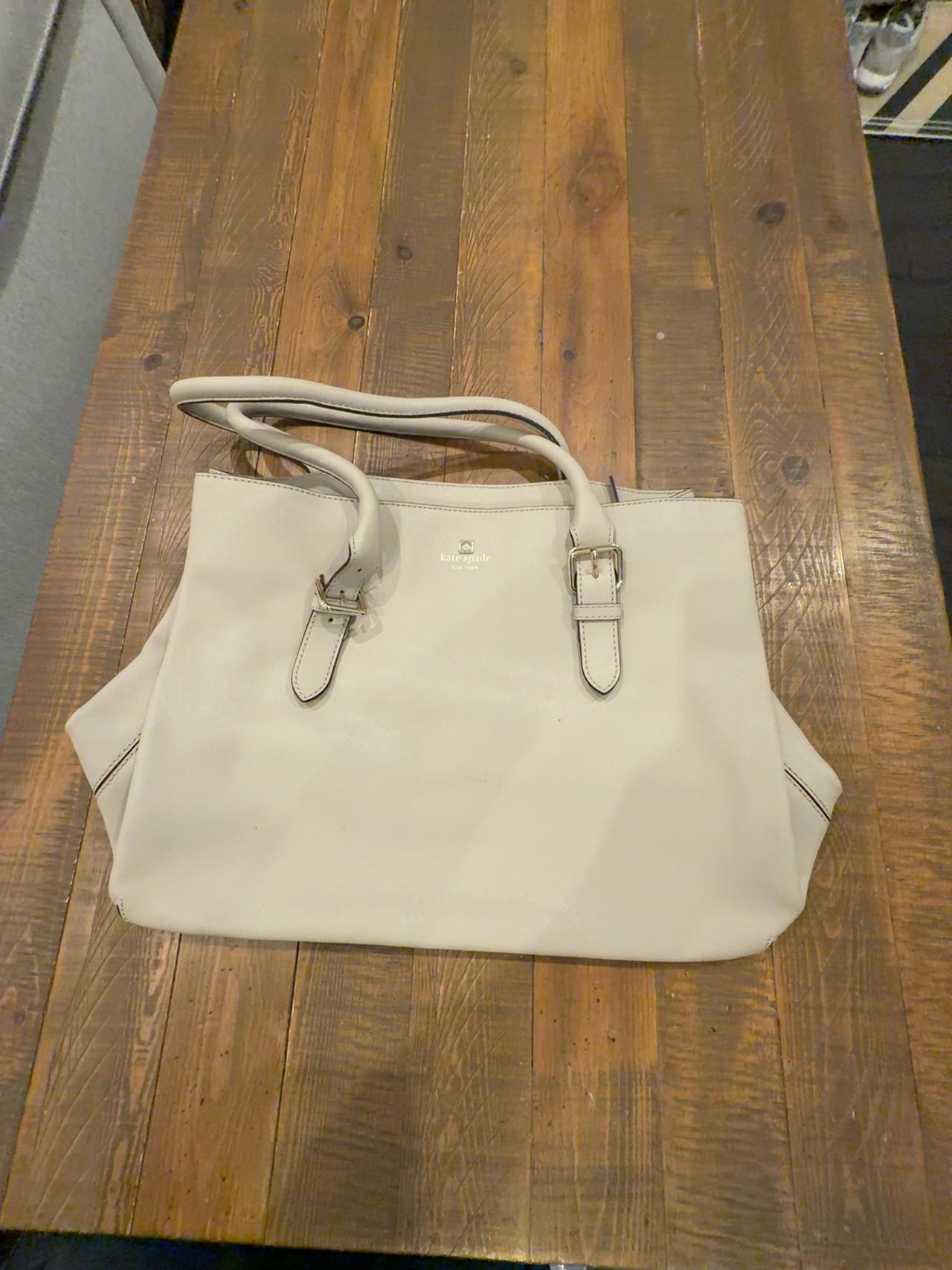 Kate Spade Cove Street Leather Tote Light Gray
