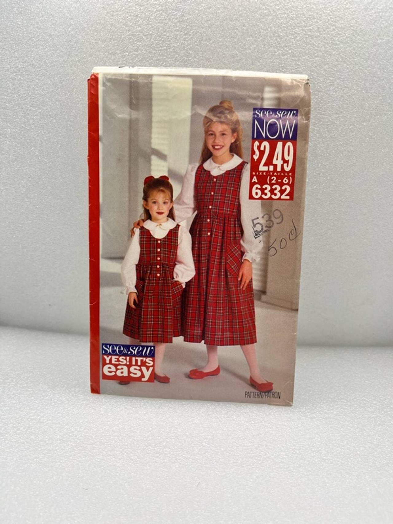 McCall's Girls Jumper Sewing Pattern