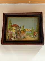 Vintage Framed Mediterranean Embroidery Art - Image 2