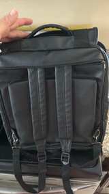Black Nylon Laptop Backpack with Buckle Straps - Image 2