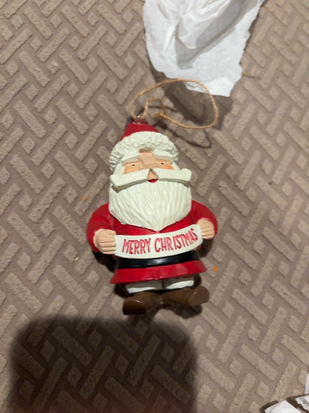 Hallmark Santa Ornament with Merry Christmas Banner
