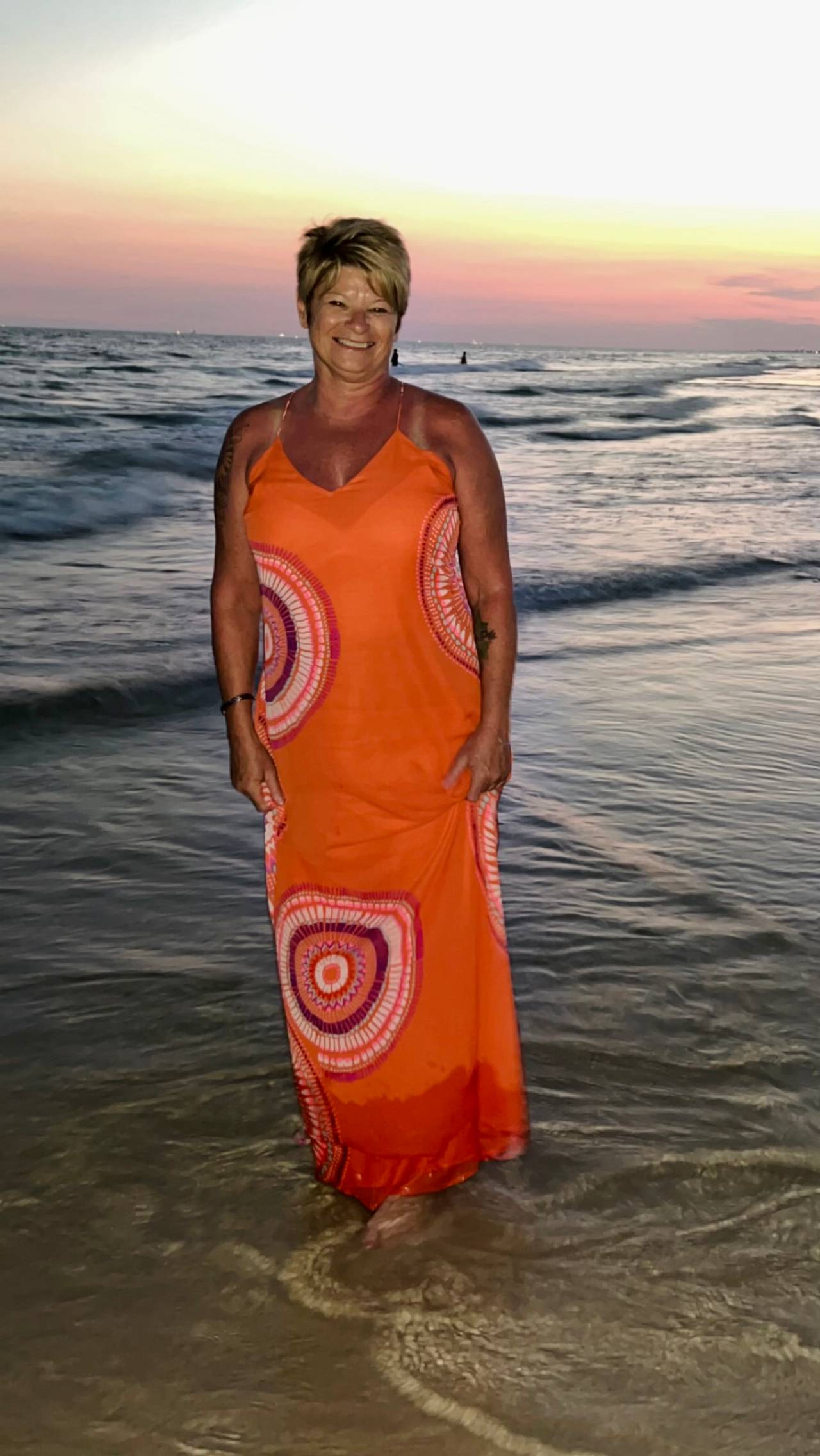 Orange Mandala Print Maxi Dress