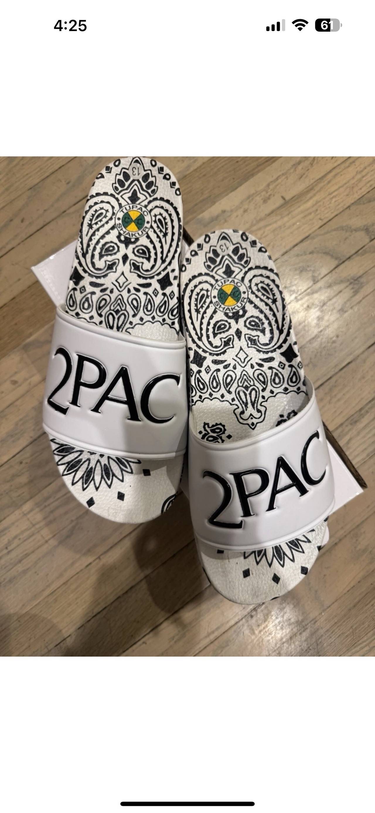 2Pac Bandana Print Slides