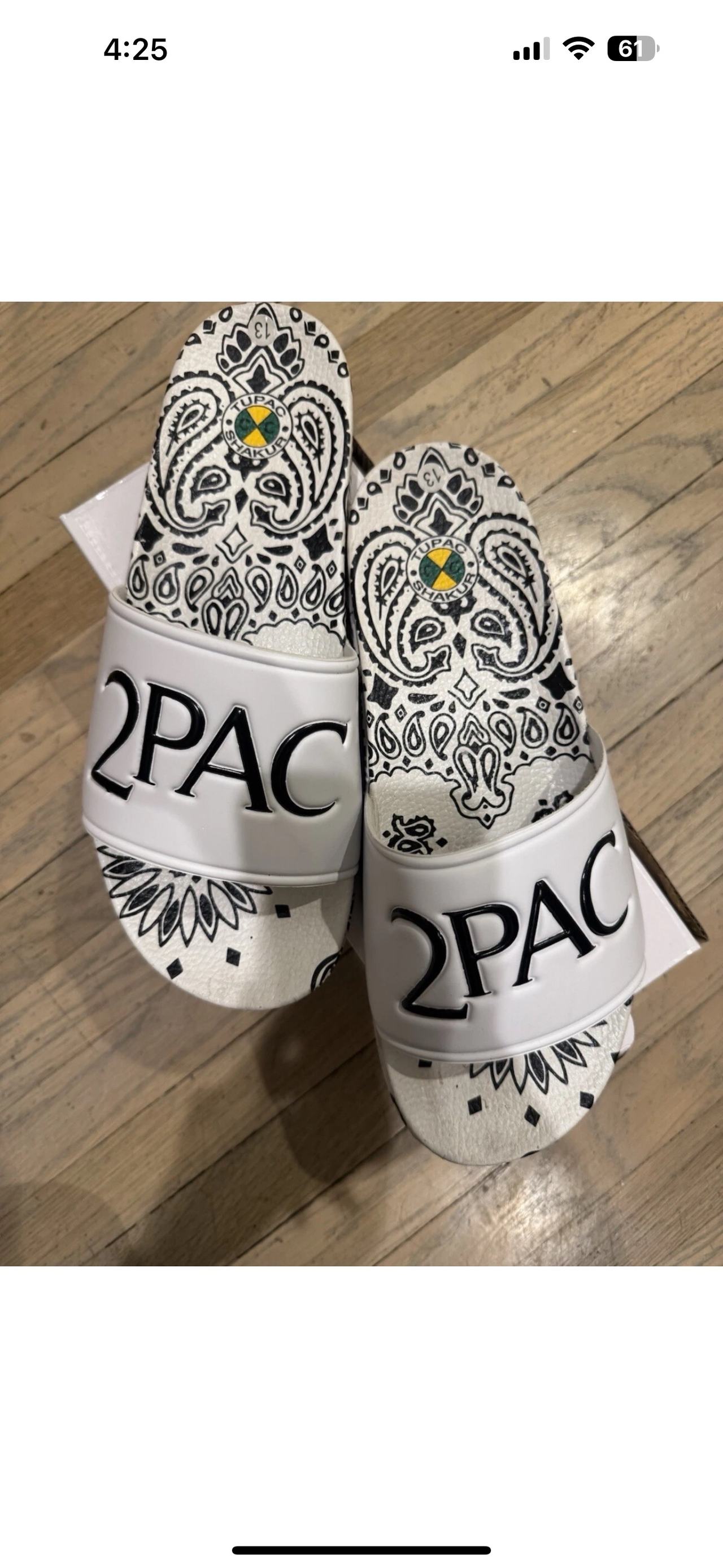 2Pac Bandana Print Slides